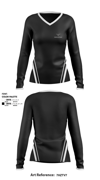 FormulafitnessX 97501083 Women's Long Sleeve V-neck Shirt - 1
