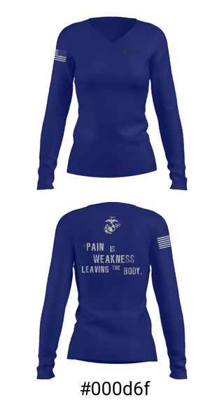 Women's Long Sleeve Vneck Shirt, , Marines, Teamtime, Team time, sublimation, custom sports apparel, team uniforms, spirit wear, spiritwear, sports uniforms, custom shirts, team store, custom team store, fundraiser sports, apparel fundraiser