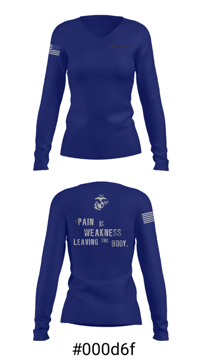 Marines 27240042 Women's Long Sleeve V-neck Shirt - 43