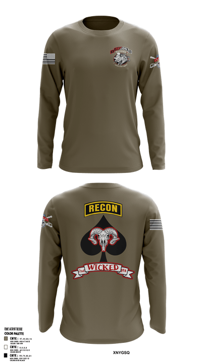 2nd PLT, B TRP, 3-71 CAV 84278801 Long Sleeve Performance Shirt - 1