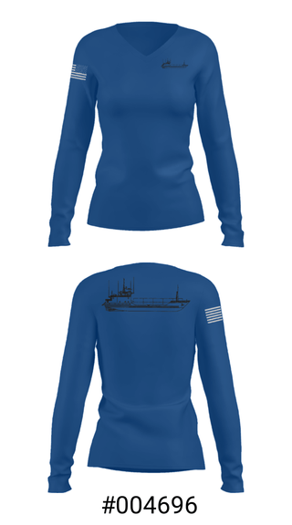 Women's Long Sleeve Vneck Shirt, , Army, Teamtime, Team time, sublimation, custom sports apparel, team uniforms, spirit wear, spiritwear, sports uniforms, custom shirts, team store, custom team store, fundraiser sports, apparel fundraiser