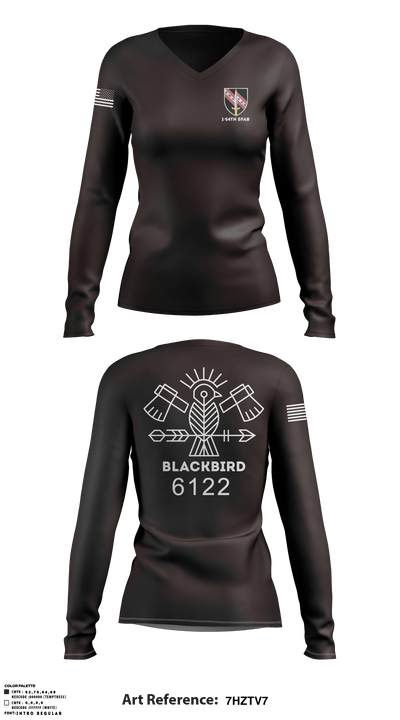 Bco 1/54th SFAB 95205956 Women's Long Sleeve V-neck Shirt - 5