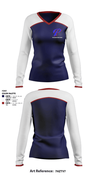 Women's Long Sleeve Vneck Shirt, Pascagoula High School, Spirit Store, Teamtime, Team time, sublimation, custom sports apparel, team uniforms, spirit wear, spiritwear, sports uniforms, custom shirts, team store, custom team store, fundraiser sports, apparel fundraiser