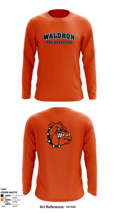 Waldron High School Track 38428946 Long Sleeve Performance Shirt - 4