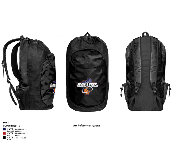 Gear Bag, Ballers Basketball, Men's Basketball, Teamtime, Team time, sublimation, custom sports apparel, team uniforms, spirit wear, spiritwear, sports uniforms, custom shirts, team store, custom team store, fundraiser sports, apparel fundraiser