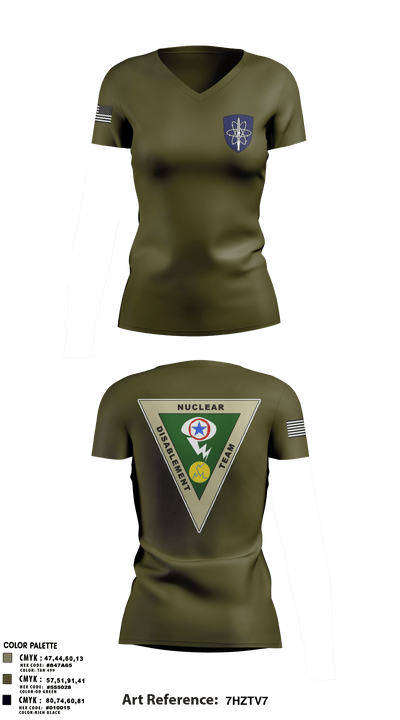 Nuclear Disablement Team 21416676 Women's Short Sleeve V-neck Shirt - 59