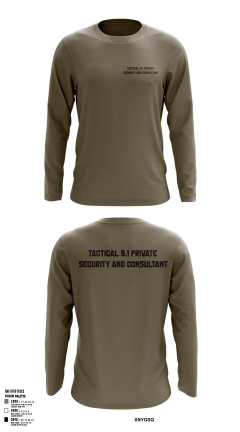 Long Sleeve Performance Shirt, Tactical 9.1 Private Security and Security consultant, Police, Teamtime, Team time, sublimation, custom sports apparel, team uniforms, spirit wear, spiritwear, sports uniforms, custom shirts, team store, custom team store, fundraiser sports, apparel fundraiser