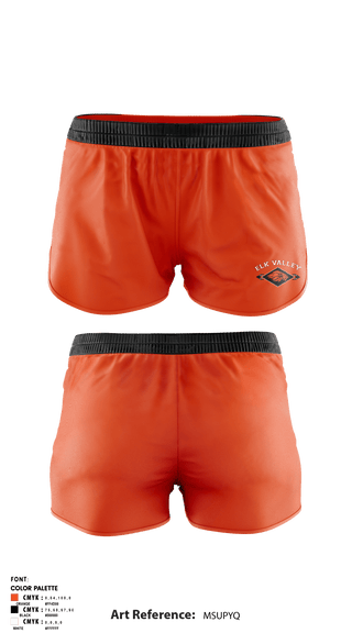 Women's Shorts, Elk Valley Senior High School, Spirit Store, Teamtime, Team time, sublimation, custom sports apparel, team uniforms, spirit wear, spiritwear, sports uniforms, custom shirts, team store, custom team store, fundraiser sports, apparel fundraiser