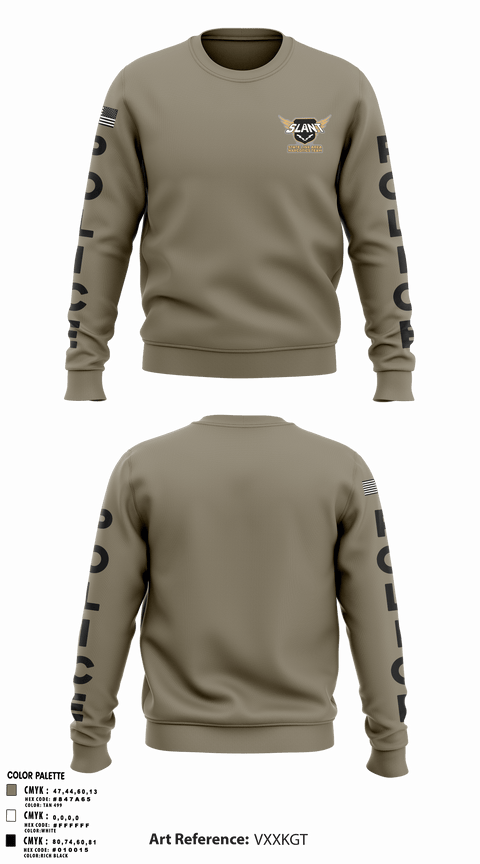 Crew Neck Sweatshirt, , Police, Teamtime, Team time, sublimation, custom sports apparel, team uniforms, spirit wear, spiritwear, sports uniforms, custom shirts, team store, custom team store, fundraiser sports, apparel fundraiser