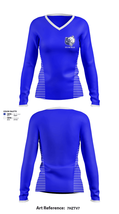 Sylvan Hills Middle School Basketball 54263204 Women's Long Sleeve V-neck Shirt - 1