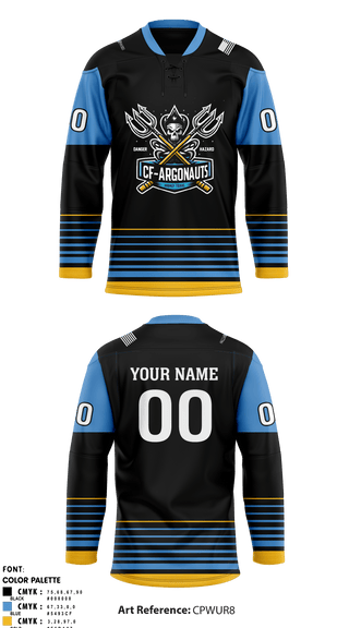 Hockey Jersey, CF-ARGONAUTS, Ice Hockey, Teamtime, Team time, sublimation, custom sports apparel, team uniforms, spirit wear, spiritwear, sports uniforms, custom shirts, team store, custom team store, fundraiser sports, apparel fundraiser