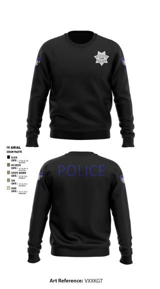 Crew Neck Sweatshirt, Willits Little Lake JRTF, Police, Teamtime, Team time, sublimation, custom sports apparel, team uniforms, spirit wear, spiritwear, sports uniforms, custom shirts, team store, custom team store, fundraiser sports, apparel fundraiser