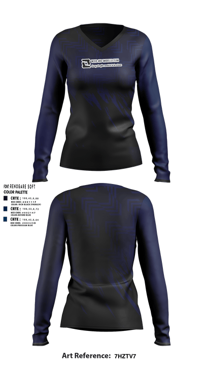 PA WCKD Airsoft Organization 4395836 Women's Long Sleeve V-neck Shirt - 1