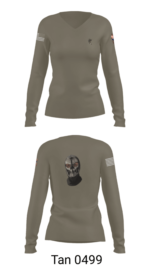 Women's Long Sleeve Vneck Shirt, , Army, Teamtime, Team time, sublimation, custom sports apparel, team uniforms, spirit wear, spiritwear, sports uniforms, custom shirts, team store, custom team store, fundraiser sports, apparel fundraiser