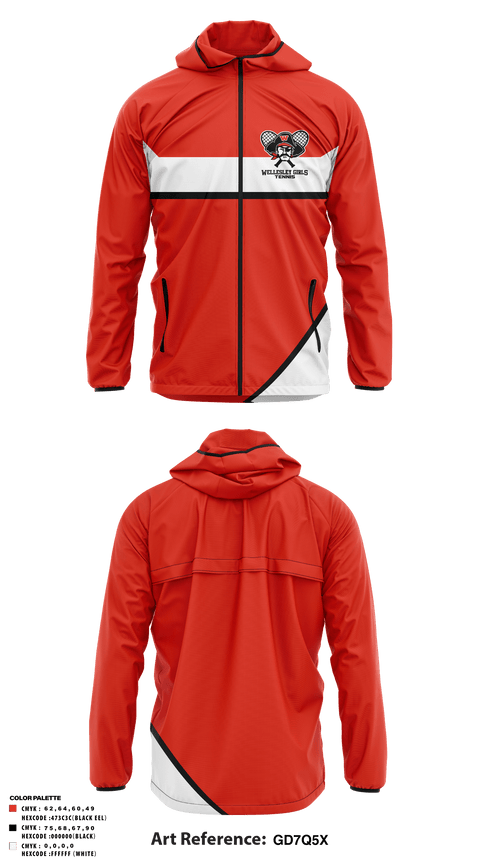 Windbreaker, Wellesley Girls Tennis, Tennis, Teamtime, Team time, sublimation, custom sports apparel, team uniforms, spirit wear, spiritwear, sports uniforms, custom shirts, team store, custom team store, fundraiser sports, apparel fundraiser