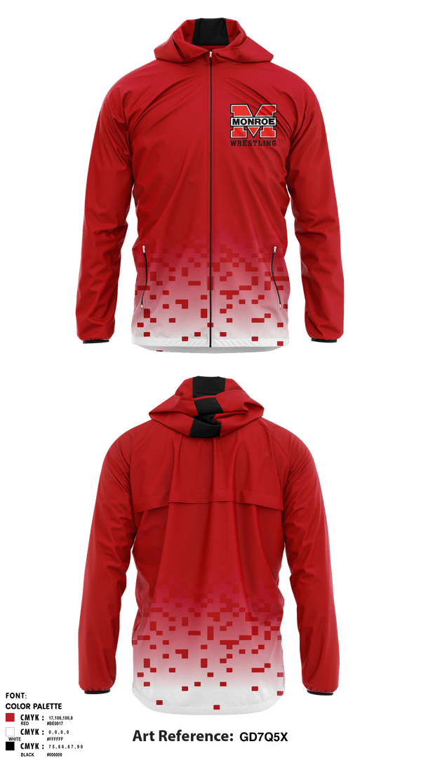 Windbreaker, Monroe Middle School, Wrestling, Teamtime, Team time, sublimation, custom sports apparel, team uniforms, spirit wear, spiritwear, sports uniforms, custom shirts, team store, custom team store, fundraiser sports, apparel fundraiser