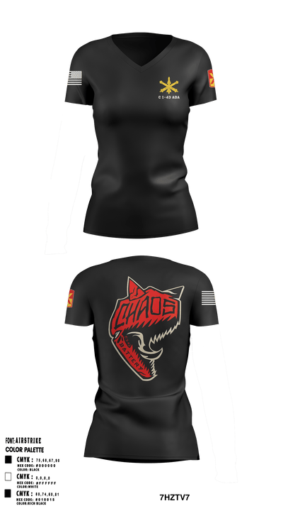 C 1-43 ADA 65403785 Women's Short Sleeve V-neck Shirt - 2