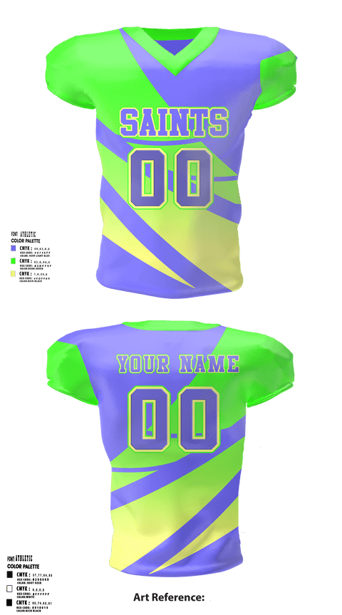 Football Jersey, saints, Football, Teamtime, Team time, sublimation, custom sports apparel, team uniforms, spirit wear, spiritwear, sports uniforms, custom shirts, team store, custom team store, fundraiser sports, apparel fundraiser