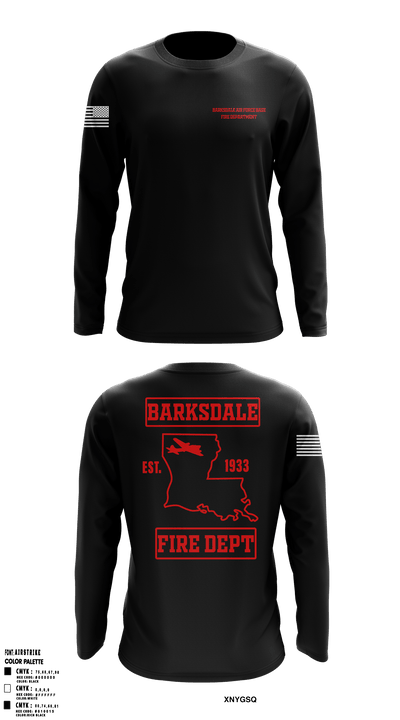 Barksdale Air Force Base Fire Department 74370190 Long Sleeve Performance Shirt - 1