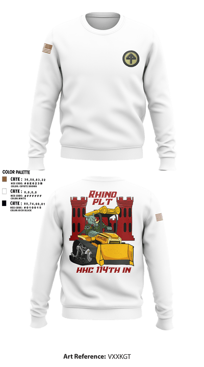 HHC 1-114 Infantry Brigade 59777131 Crew Neck Sweatshirt - 2