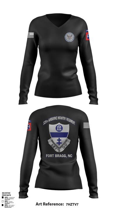 Bravo co 1/325 A.I.R. 23517305 Women's Long Sleeve V-neck Shirt - 1