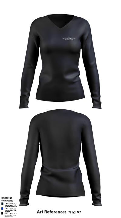 7J77J7 27055746 Women's Long Sleeve V-neck Shirt - 1