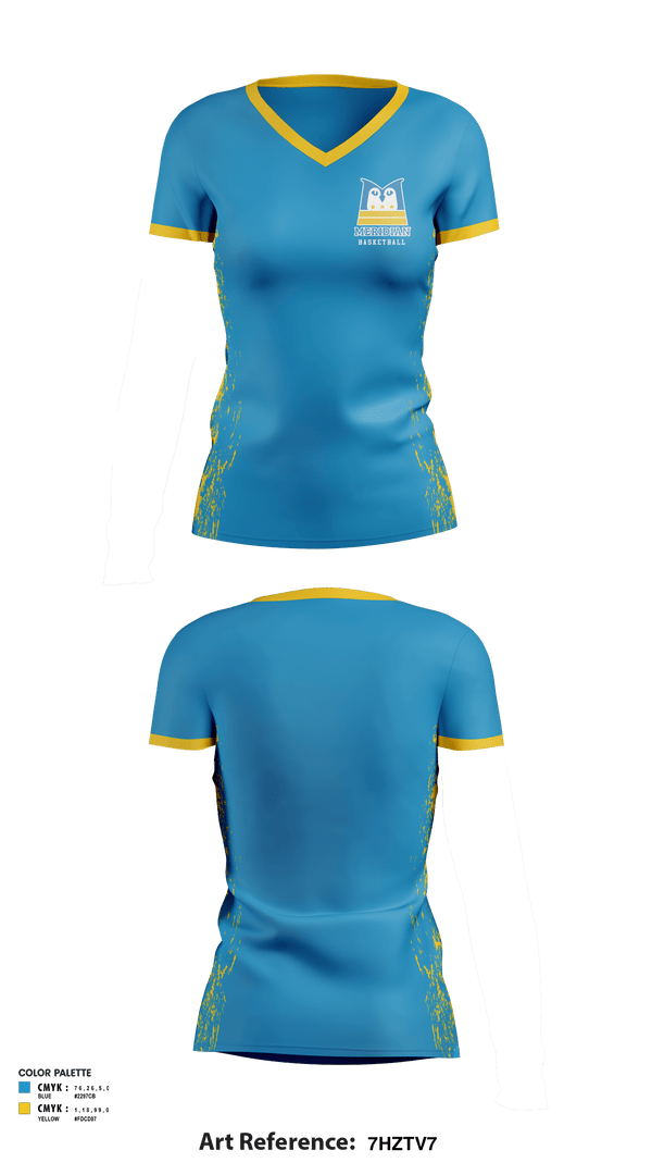 Women's Short Sleeve Vneck Shirt, Meridian Public Charter School Basketball, Men's Basketball, Teamtime, Team time, sublimation, custom sports apparel, team uniforms, spirit wear, spiritwear, sports uniforms, custom shirts, team store, custom team store, fundraiser sports, apparel fundraiser