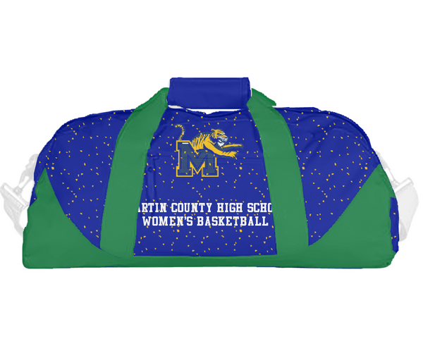 Duffle Bag, Martin County High School Women's Basketball, Women's Basketball, Teamtime, Team time, sublimation, custom sports apparel, team uniforms, spirit wear, spiritwear, sports uniforms, custom shirts, team store, custom team store, fundraiser sports, apparel fundraiser