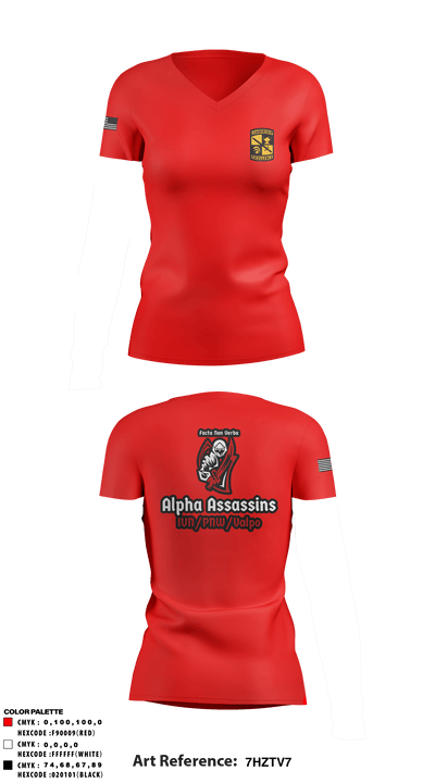 NWI ROTC 90860810 Women's Short Sleeve V-neck Shirt - 1