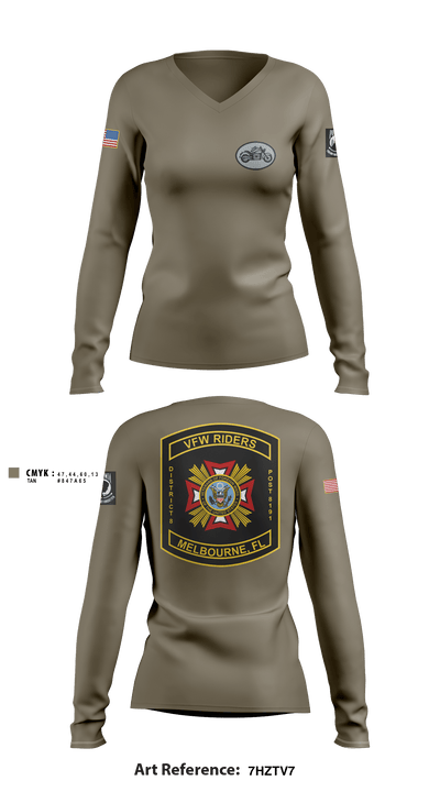 VFW Post 8191 13144984 Women's Long Sleeve V-neck Shirt - 4