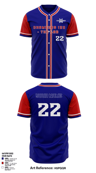 Full Button Baseball Jersey, Chambers 12U - The Lab, Baseball, Teamtime, Team time, sublimation, custom sports apparel, team uniforms, spirit wear, spiritwear, sports uniforms, custom shirts, team store, custom team store, fundraiser sports, apparel fundraiser