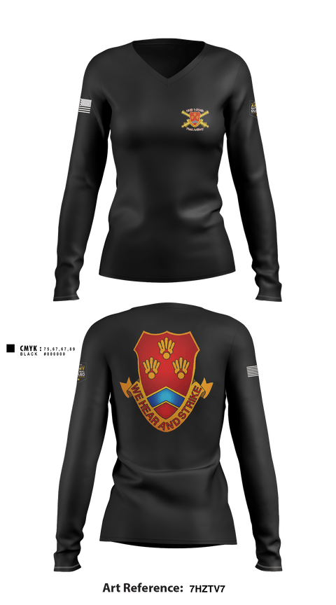 Women's Long Sleeve Vneck Shirt, , National Guard, Teamtime, Team time, sublimation, custom sports apparel, team uniforms, spirit wear, spiritwear, sports uniforms, custom shirts, team store, custom team store, fundraiser sports, apparel fundraiser