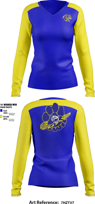 Southwestern Randolph Middle School 16364144 Women's Long Sleeve V-neck Shirt - 1