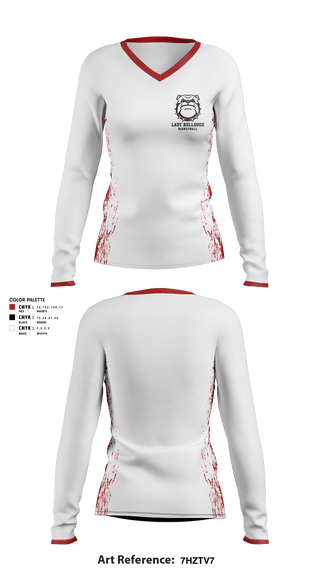 Women's Long Sleeve Vneck Shirt, Richmond High School of the Arts Basketball, Women's Basketball, Teamtime, Team time, sublimation, custom sports apparel, team uniforms, spirit wear, spiritwear, sports uniforms, custom shirts, team store, custom team store, fundraiser sports, apparel fundraiser