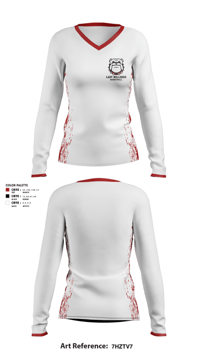 Richmond High School of the Arts Basketball 15777724 Women's Long Sleeve V-neck Shirt - 2