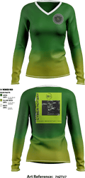 Cyber Notary 71762089 Women's Long Sleeve V-neck Shirt - 1
