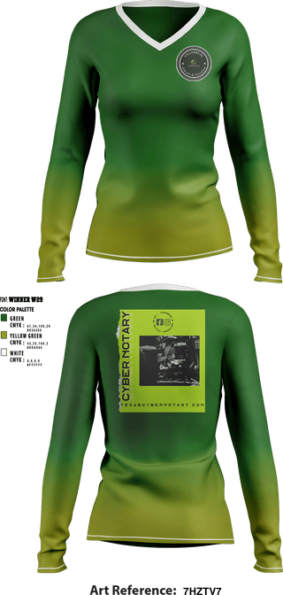 Women's Long Sleeve Vneck Shirt, Cyber Notary, , Teamtime, Team time, sublimation, custom sports apparel, team uniforms, spirit wear, spiritwear, sports uniforms, custom shirts, team store, custom team store, fundraiser sports, apparel fundraiser