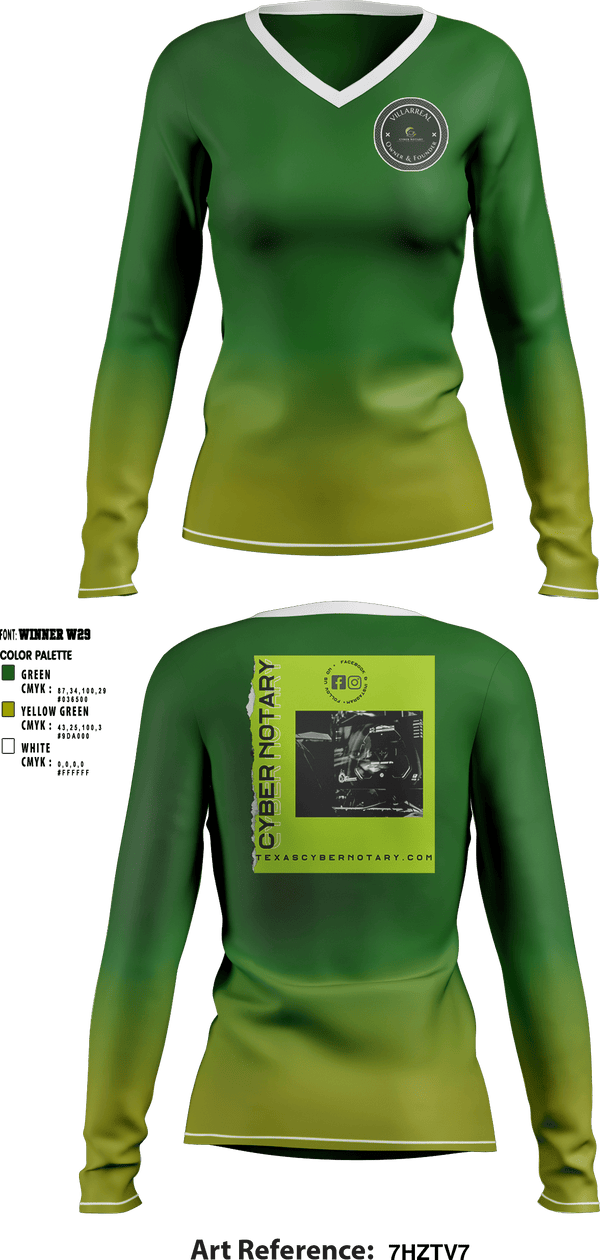 Women's Long Sleeve Vneck Shirt, Cyber Notary, , Teamtime, Team time, sublimation, custom sports apparel, team uniforms, spirit wear, spiritwear, sports uniforms, custom shirts, team store, custom team store, fundraiser sports, apparel fundraiser