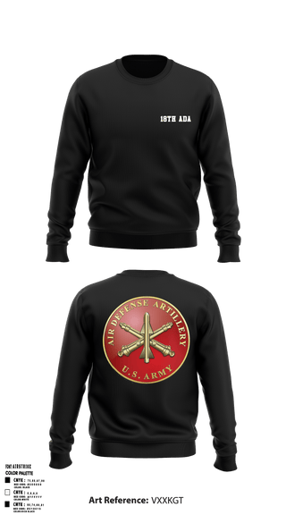 Crew Neck Sweatshirt, 18th ADA, Army, Teamtime, Team time, sublimation, custom sports apparel, team uniforms, spirit wear, spiritwear, sports uniforms, custom shirts, team store, custom team store, fundraiser sports, apparel fundraiser