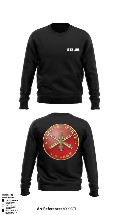 Crew Neck Sweatshirt, 18th ADA, Army, Teamtime, Team time, sublimation, custom sports apparel, team uniforms, spirit wear, spiritwear, sports uniforms, custom shirts, team store, custom team store, fundraiser sports, apparel fundraiser