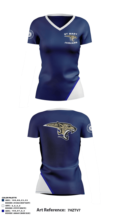 St Mary Jaguars 12049010 Women's Short Sleeve V-neck Shirt - 1