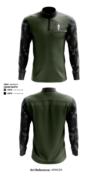 Quarter Zip Jacket, BushRats, Army, Teamtime, Team time, sublimation, custom sports apparel, team uniforms, spirit wear, spiritwear, sports uniforms, custom shirts, team store, custom team store, fundraiser sports, apparel fundraiser