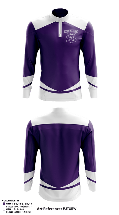 Swan Valley High School Ice Hockey 27287577 Quarter Zip Jacket - 1