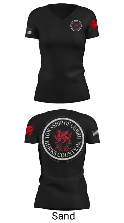Cumru Township Police Department 51798017 Women's Short Sleeve V-neck Shirt - 24