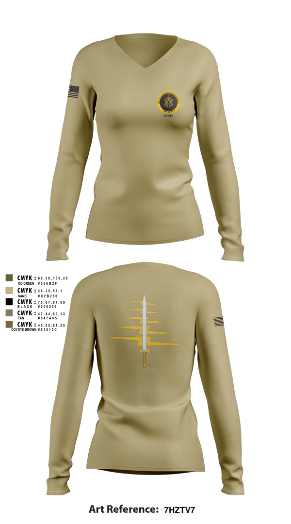 Women's Long Sleeve Vneck Shirt, , Army, Teamtime, Team time, sublimation, custom sports apparel, team uniforms, spirit wear, spiritwear, sports uniforms, custom shirts, team store, custom team store, fundraiser sports, apparel fundraiser