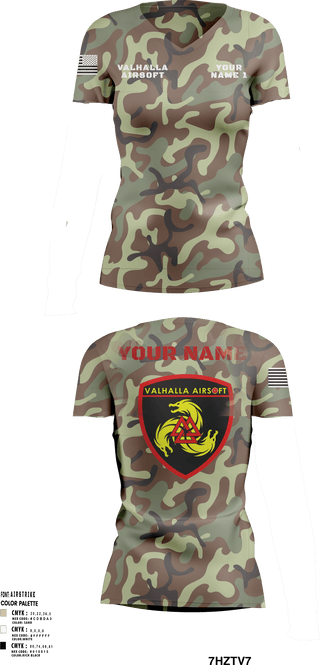 Women's Short Sleeve Vneck Shirt, , Army, Teamtime, Team time, sublimation, custom sports apparel, team uniforms, spirit wear, spiritwear, sports uniforms, custom shirts, team store, custom team store, fundraiser sports, apparel fundraiser