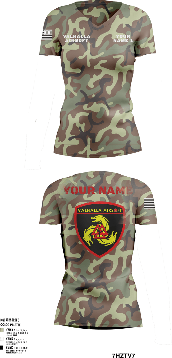 Women's Short Sleeve Vneck Shirt, , Army, Teamtime, Team time, sublimation, custom sports apparel, team uniforms, spirit wear, spiritwear, sports uniforms, custom shirts, team store, custom team store, fundraiser sports, apparel fundraiser