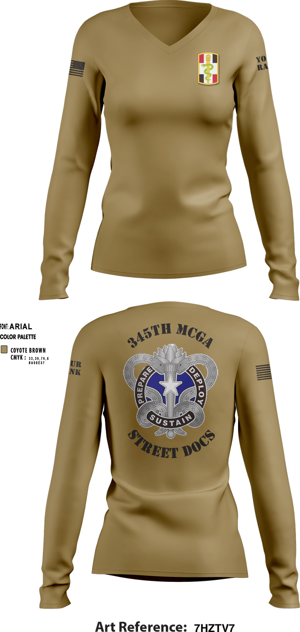 Women's Long Sleeve Vneck Shirt, , Army, Teamtime, Team time, sublimation, custom sports apparel, team uniforms, spirit wear, spiritwear, sports uniforms, custom shirts, team store, custom team store, fundraiser sports, apparel fundraiser