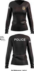 Jacksboro Police Department 19640406 Women's Long Sleeve V-neck Shirt - 1