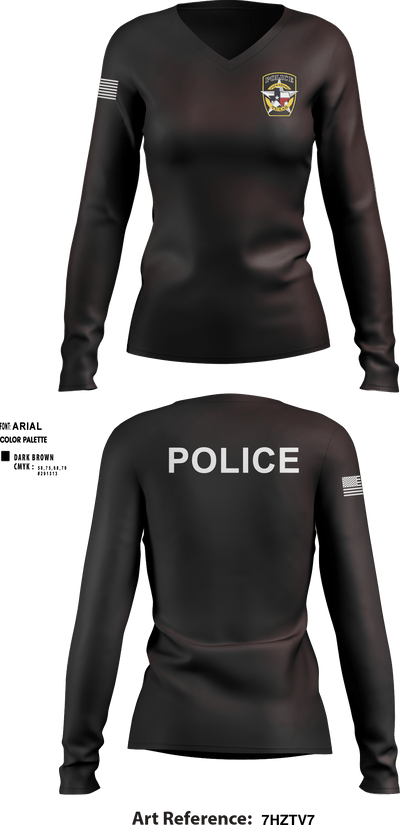 Jacksboro Police Department 19640406 Women's Long Sleeve V-neck Shirt - 1